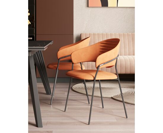 Стул Алексис велюр оранжевый, изображение 5 | Интернет магазин мебели и декора LifeDekor