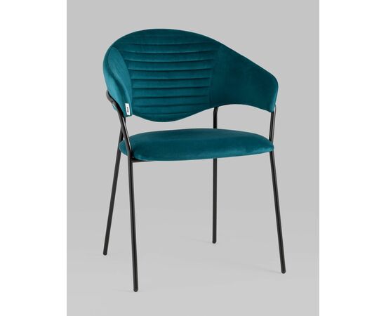 Стул Алексис велюр сине-зелёный, изображение 2 | Интернет магазин мебели и декора LifeDekor