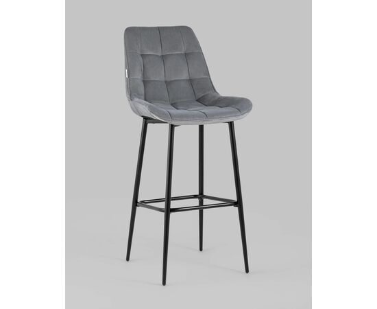 Стул барный Флекс велюр серый, изображение 2 | Интернет магазин мебели и декора LifeDekor