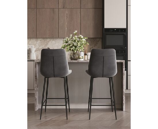 Стул барный Флекс велюр серый, изображение 4 | Интернет магазин мебели и декора LifeDekor
