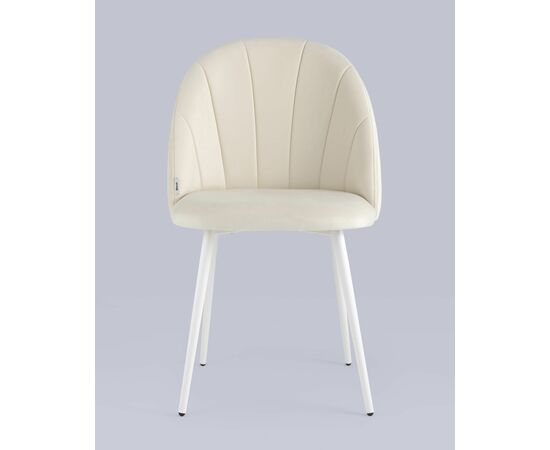 Стул Логан велюр молочный белые ножки, изображение 7 | Интернет магазин мебели и декора LifeDekor