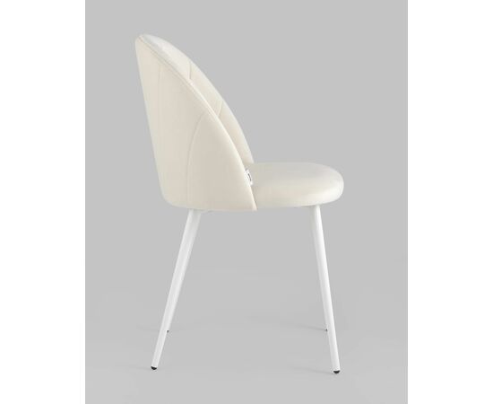 Стул Логан велюр молочный белые ножки, изображение 8 | Интернет магазин мебели и декора LifeDekor