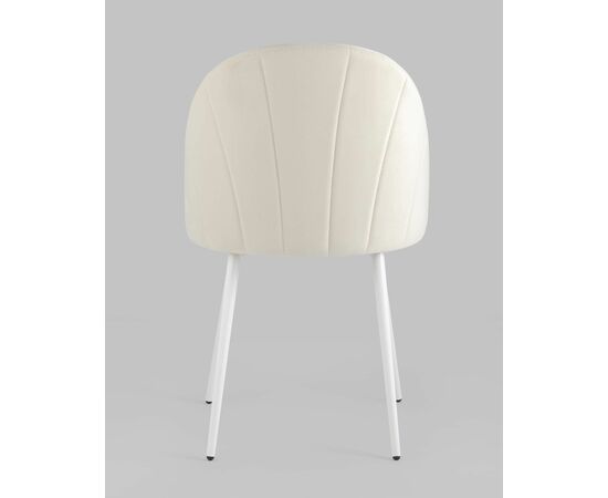 Стул Логан велюр молочный белые ножки, изображение 9 | Интернет магазин мебели и декора LifeDekor