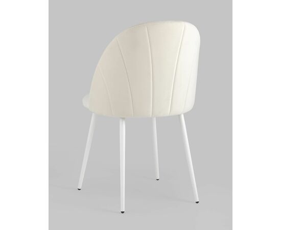 Стул Логан велюр молочный белые ножки, изображение 10 | Интернет магазин мебели и декора LifeDekor