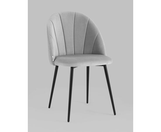 Стул Логан велюр светло-серый, изображение 2 | Интернет магазин мебели и декора LifeDekor