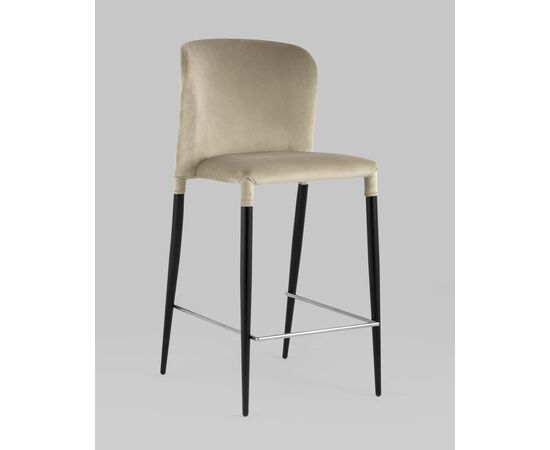 Стул полубарный Лори велюр бежевый, изображение 2 | Интернет магазин мебели и декора LifeDekor