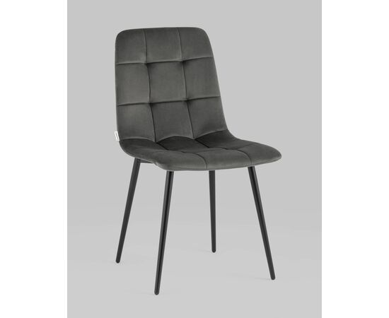 Стул Одди велюр тёмно-серый, изображение 2 | Интернет магазин мебели и декора LifeDekor