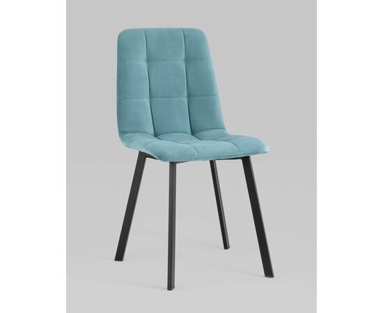 Стул Oliver Square велюр пыльно-голубой, изображение 2 | Интернет магазин мебели и декора LifeDekor