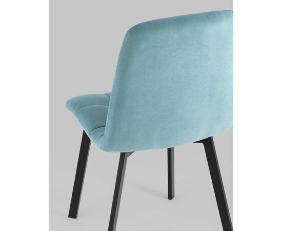 Стул Oliver Square велюр пыльно-голубой, изображение 7 | Интернет магазин мебели и декора LifeDekor