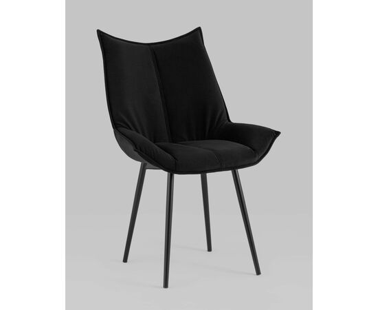 Стул Осло велюр черный, изображение 2 | Интернет магазин мебели и декора LifeDekor