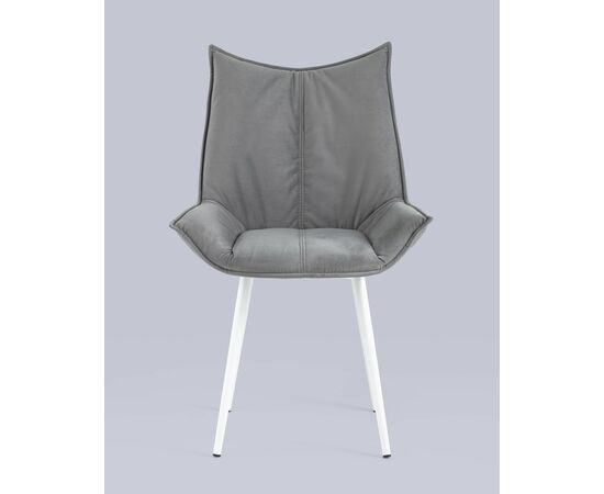 Стул Осло велюр серый белые ножки, изображение 5 | Интернет магазин мебели и декора LifeDekor