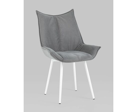 Стул Осло велюр серый белые ножки, изображение 2 | Интернет магазин мебели и декора LifeDekor