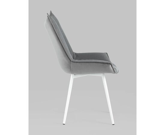 Стул Осло велюр серый белые ножки, изображение 6 | Интернет магазин мебели и декора LifeDekor