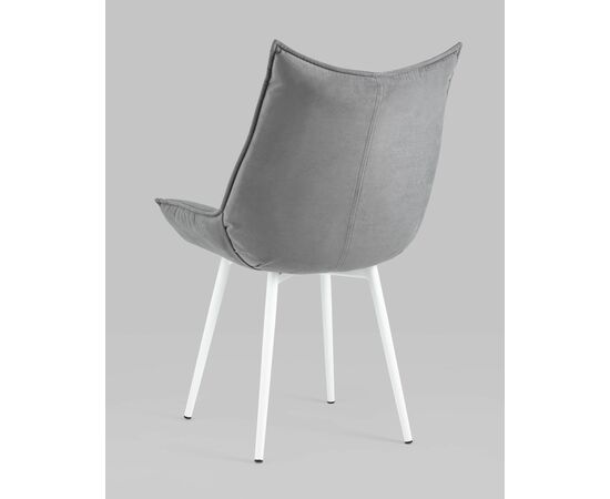 Стул Осло велюр серый белые ножки, изображение 8 | Интернет магазин мебели и декора LifeDekor