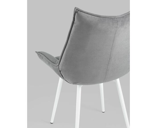 Стул Осло велюр серый белые ножки, изображение 9 | Интернет магазин мебели и декора LifeDekor