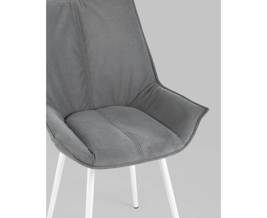 Стул Осло велюр серый белые ножки, изображение 10 | Интернет магазин мебели и декора LifeDekor