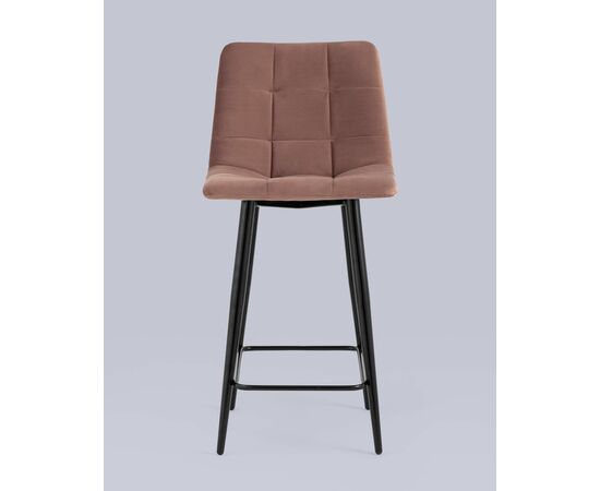 Стул полубарный Джанго велюр пыльно-розовый высота сиденья 60 см, изображение 3 | Интернет магазин мебели и декора LifeDekor