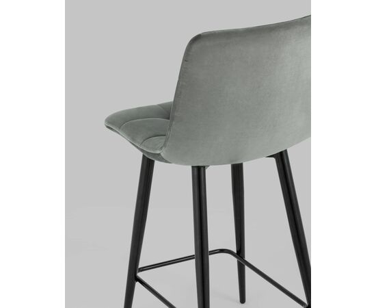 Стул полубарный Джанго велюр серый высота сиденья 60 см, изображение 9 | Интернет магазин мебели и декора LifeDekor