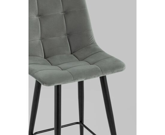 Стул полубарный Джанго велюр серый высота сиденья 60 см, изображение 10 | Интернет магазин мебели и декора LifeDekor