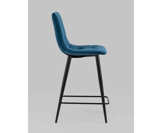 Стул полубарный Джанго велюр синий высота сиденья 60 см, изображение 6 | Интернет магазин мебели и декора LifeDekor