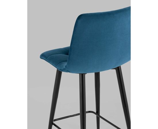 Стул полубарный Джанго велюр синий высота сиденья 60 см, изображение 9 | Интернет магазин мебели и декора LifeDekor