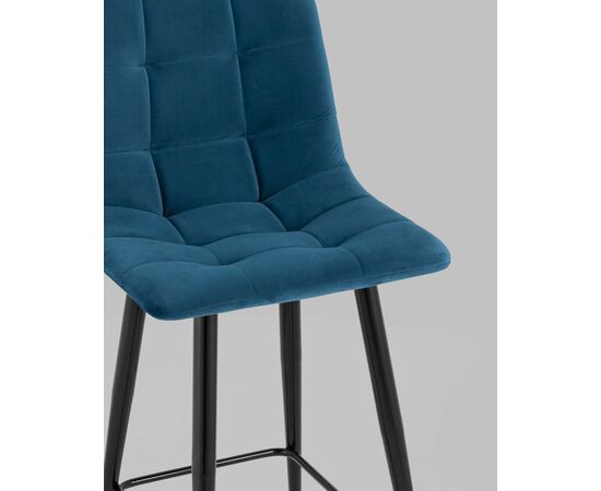 Стул полубарный Джанго велюр синий высота сиденья 60 см, изображение 10 | Интернет магазин мебели и декора LifeDekor