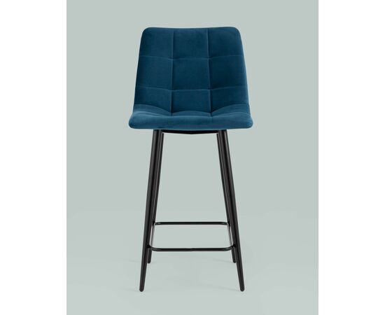 Стул полубарный Джанго велюр синий высота сиденья 60 см, изображение 5 | Интернет магазин мебели и декора LifeDekor