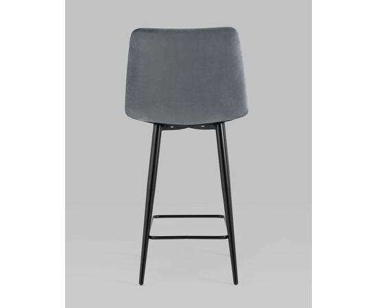 Стул полубарный Джанго велюр тёмно-серый высота сиденья 60 см, изображение 6 | Интернет магазин мебели и декора LifeDekor