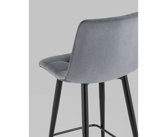 Стул полубарный Джанго велюр тёмно-серый высота сиденья 60 см, изображение 8 | Интернет магазин мебели и декора LifeDekor
