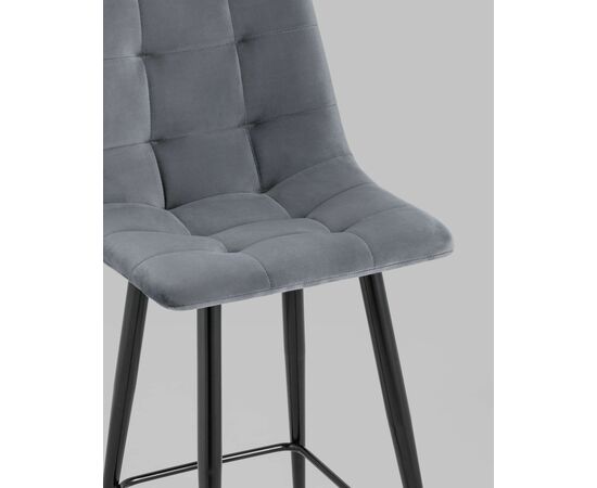 Стул полубарный Джанго велюр тёмно-серый высота сиденья 60 см, изображение 9 | Интернет магазин мебели и декора LifeDekor