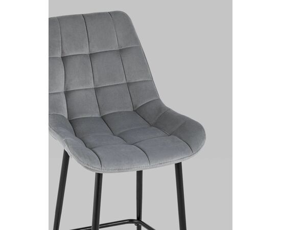 Стул полубарный Флекс велюр серый, изображение 8 | Интернет магазин мебели и декора LifeDekor