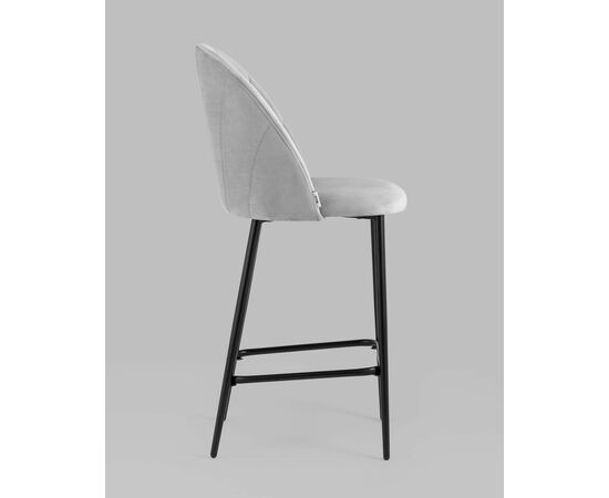 Стул полубарный Логан велюр светло-серый, изображение 4 | Интернет магазин мебели и декора LifeDekor