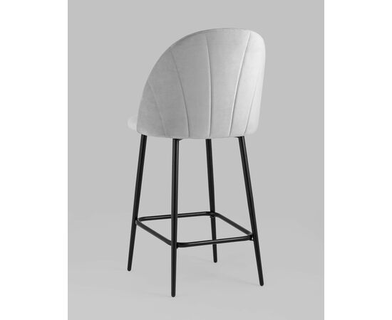 Стул полубарный Логан велюр светло-серый, изображение 6 | Интернет магазин мебели и декора LifeDekor