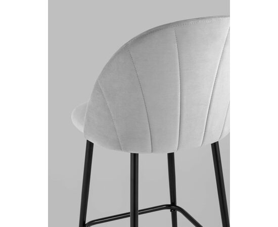 Стул полубарный Логан велюр светло-серый, изображение 7 | Интернет магазин мебели и декора LifeDekor
