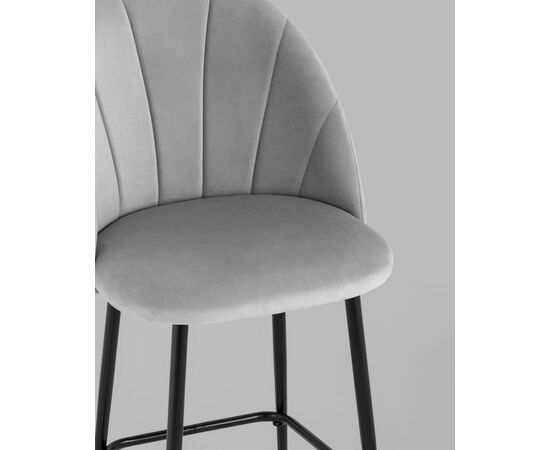 Стул полубарный Логан велюр светло-серый, изображение 8 | Интернет магазин мебели и декора LifeDekor