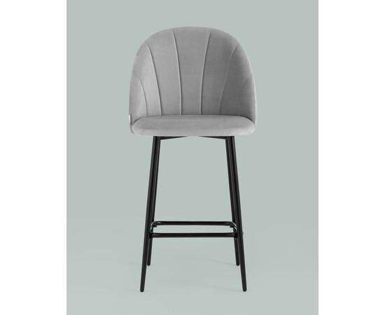 Стул полубарный Логан велюр светло-серый, изображение 3 | Интернет магазин мебели и декора LifeDekor
