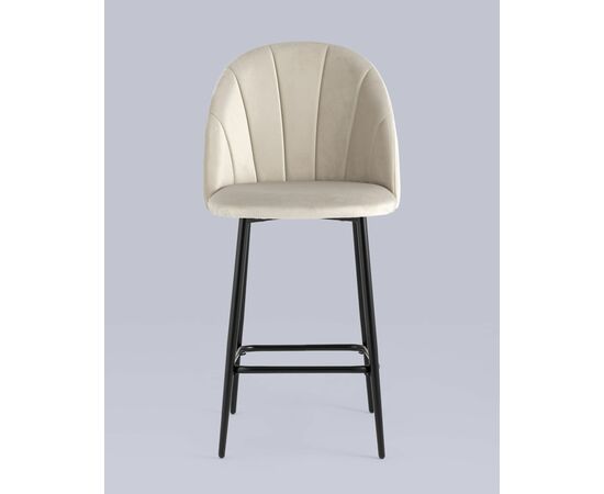 Стул полубарный Логан велюр бежевый, изображение 3 | Интернет магазин мебели и декора LifeDekor