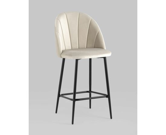 Стул полубарный Логан велюр бежевый, изображение 2 | Интернет магазин мебели и декора LifeDekor