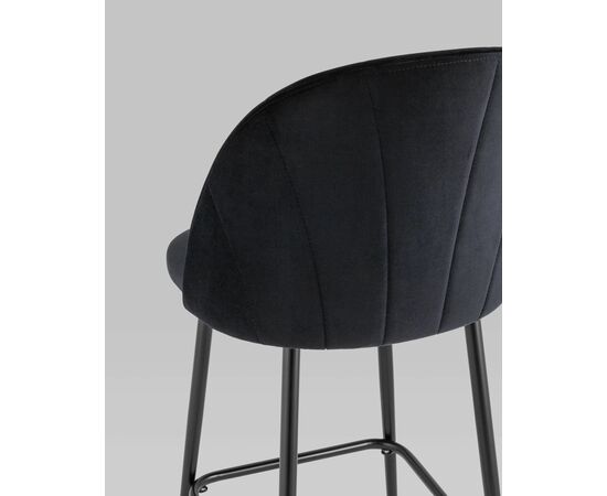 Стул полубарный Логан велюр черный, изображение 7 | Интернет магазин мебели и декора LifeDekor