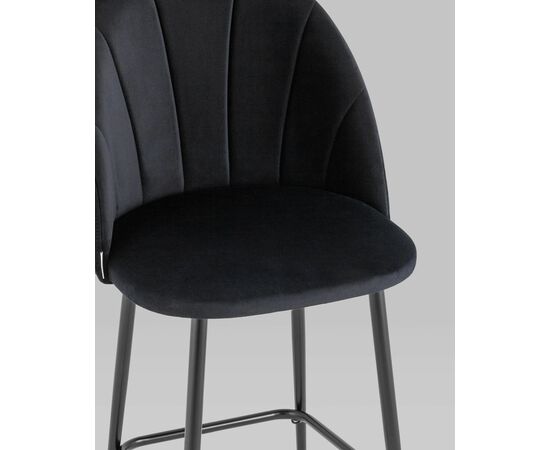 Стул полубарный Логан велюр черный, изображение 8 | Интернет магазин мебели и декора LifeDekor