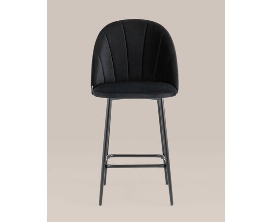 Стул полубарный Логан велюр черный, изображение 3 | Интернет магазин мебели и декора LifeDekor