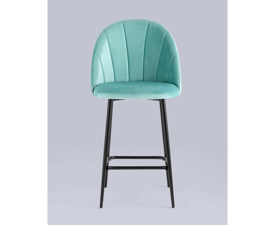 Стул полубарный Логан NEW велюр пыльно-голубой, изображение 3 | Интернет магазин мебели и декора LifeDekor