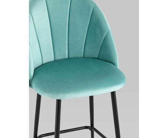 Стул полубарный Логан NEW велюр пыльно-голубой, изображение 8 | Интернет магазин мебели и декора LifeDekor