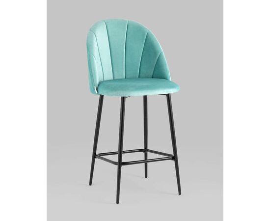 Стул полубарный Логан NEW велюр пыльно-голубой, изображение 2 | Интернет магазин мебели и декора LifeDekor