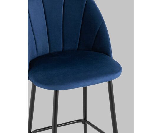 Стул полубарный Логан велюр синий, изображение 8 | Интернет магазин мебели и декора LifeDekor
