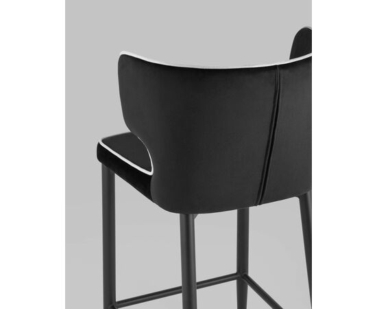 Стул полубарный Матео с кантом велюр черный, изображение 7 | Интернет магазин мебели и декора LifeDekor