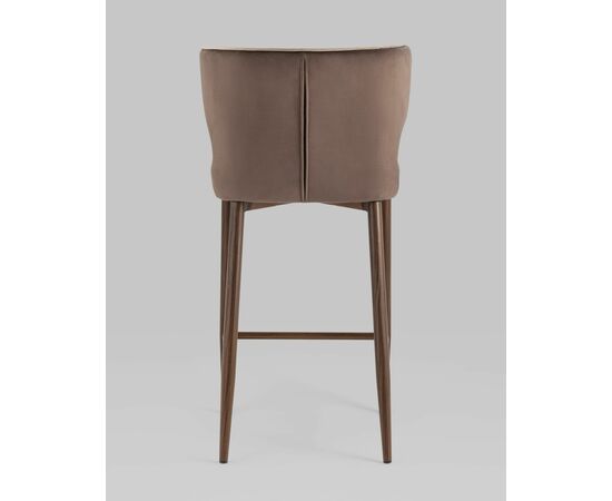 Стул полубарный Матео с кантом велюр коричневый ножки дерево, изображение 5 | Интернет магазин мебели и декора LifeDekor