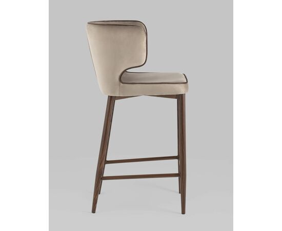 Стул полубарный Матео с кантом велюр шампань ножки дерево, изображение 6 | Интернет магазин мебели и декора LifeDekor