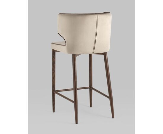 Стул полубарный Матео с кантом велюр шампань ножки дерево, изображение 8 | Интернет магазин мебели и декора LifeDekor