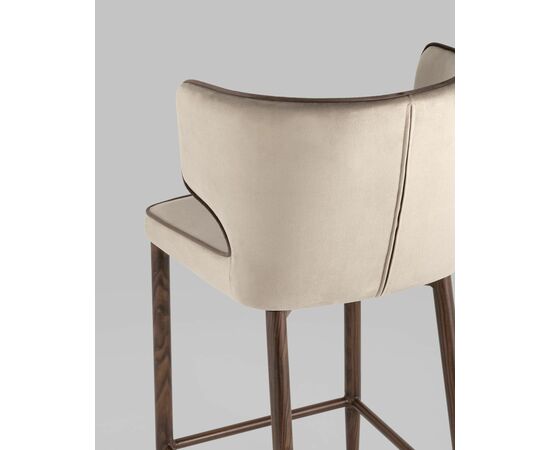 Стул полубарный Матео с кантом велюр шампань ножки дерево, изображение 9 | Интернет магазин мебели и декора LifeDekor